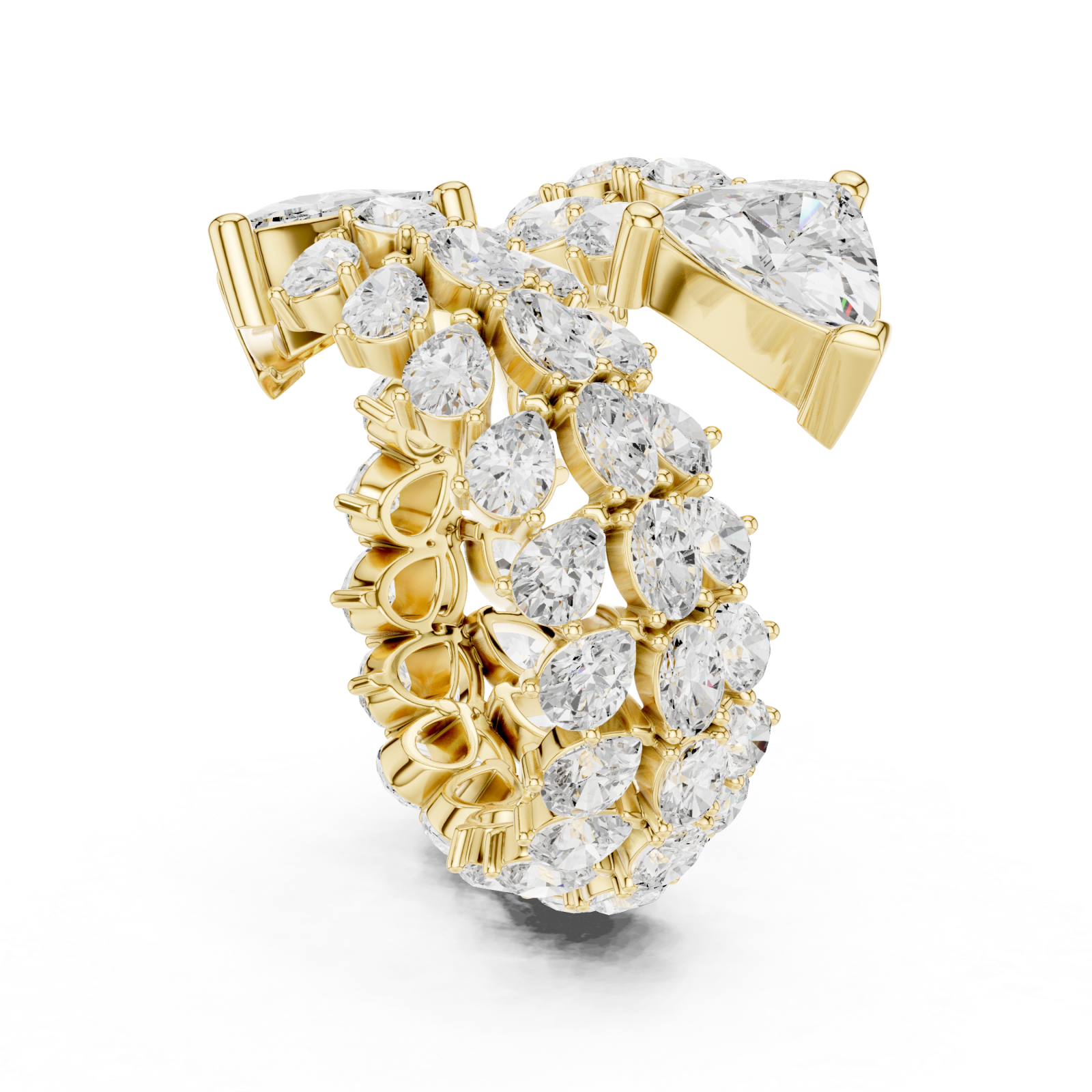  Gold Eclipse Flora Eternity Spiral Band Left View