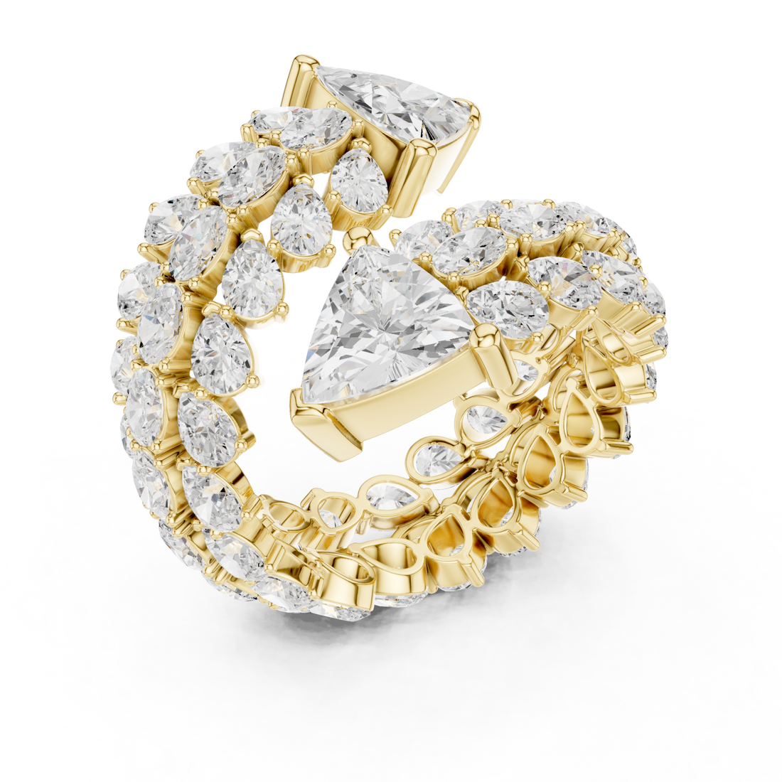 Gold Eclipse Flora Eternity Spiral Band Right View