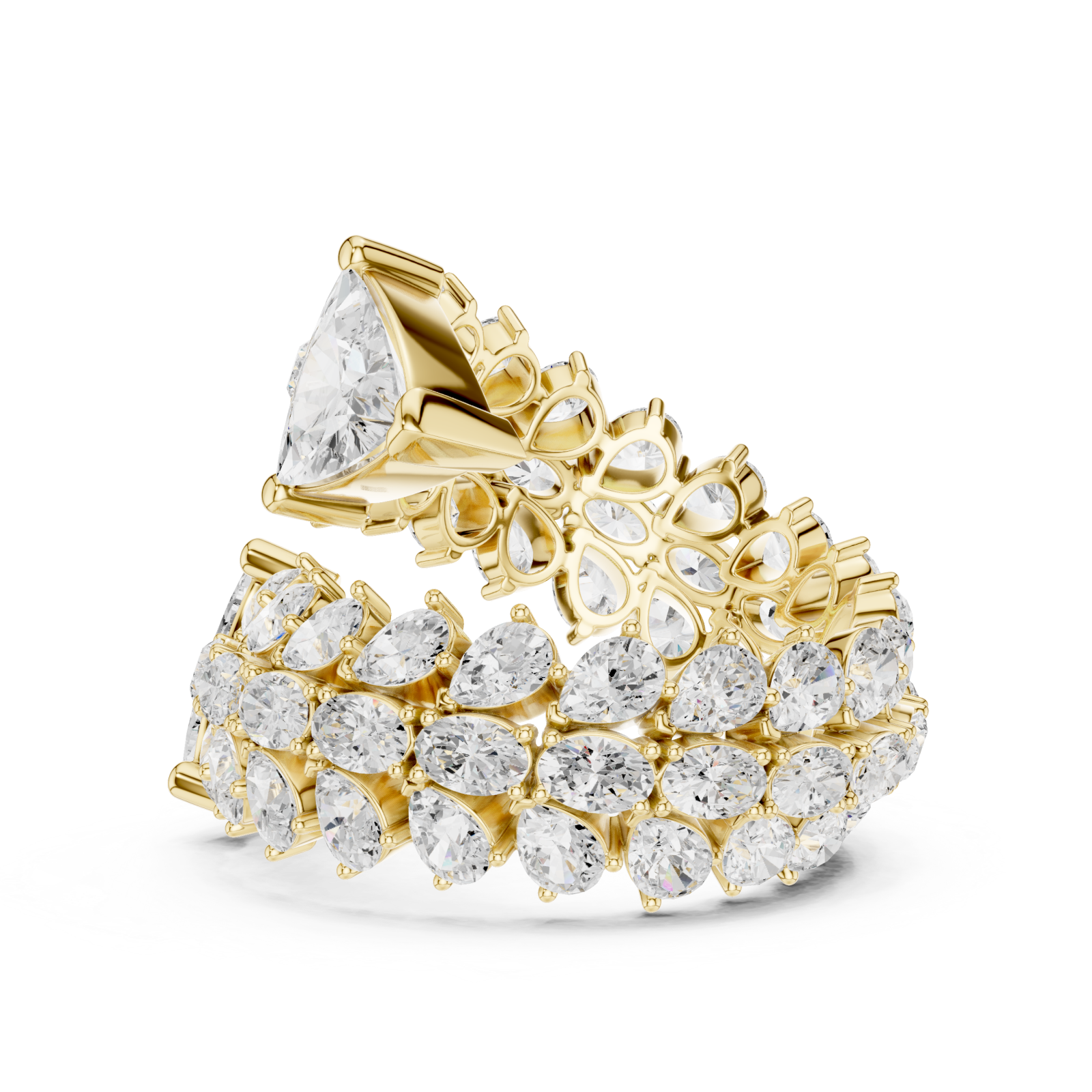  Gold Eclipse Flora Eternity Spiral Band Side View