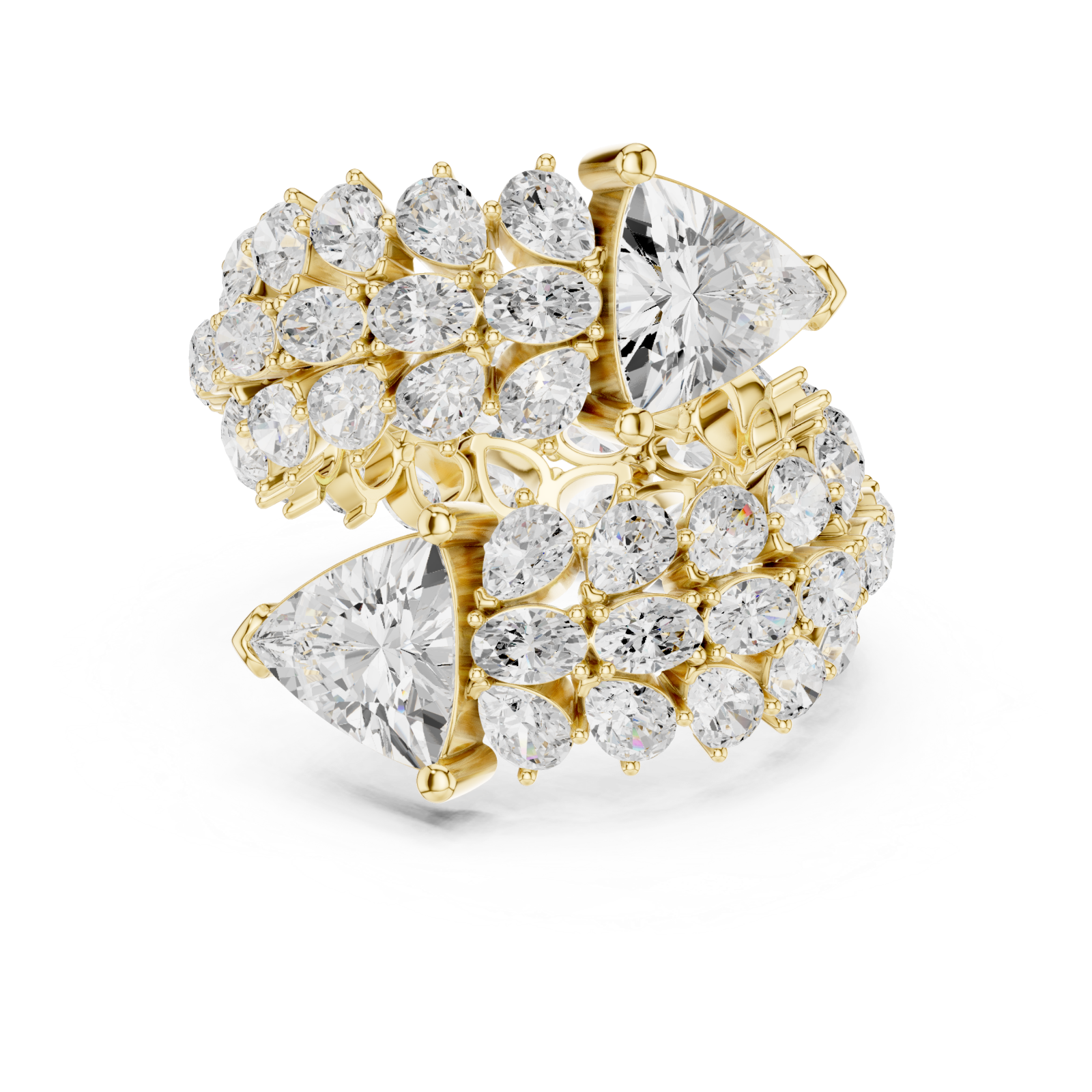  Gold Eclipse Flora Eternity Spiral Band Front View