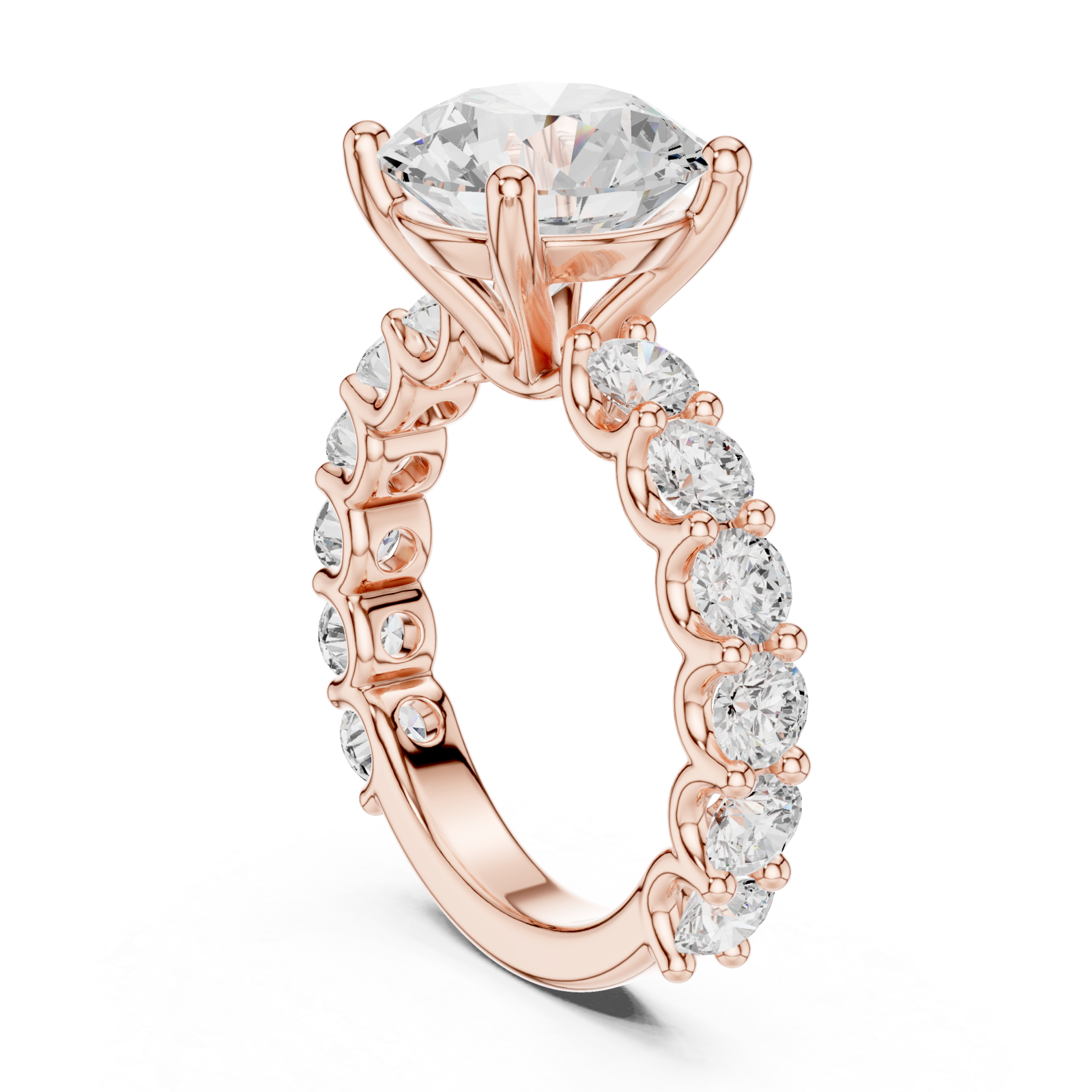  Rose Gold Eternal Petal Embrace Luxe Engagement Ring Left View