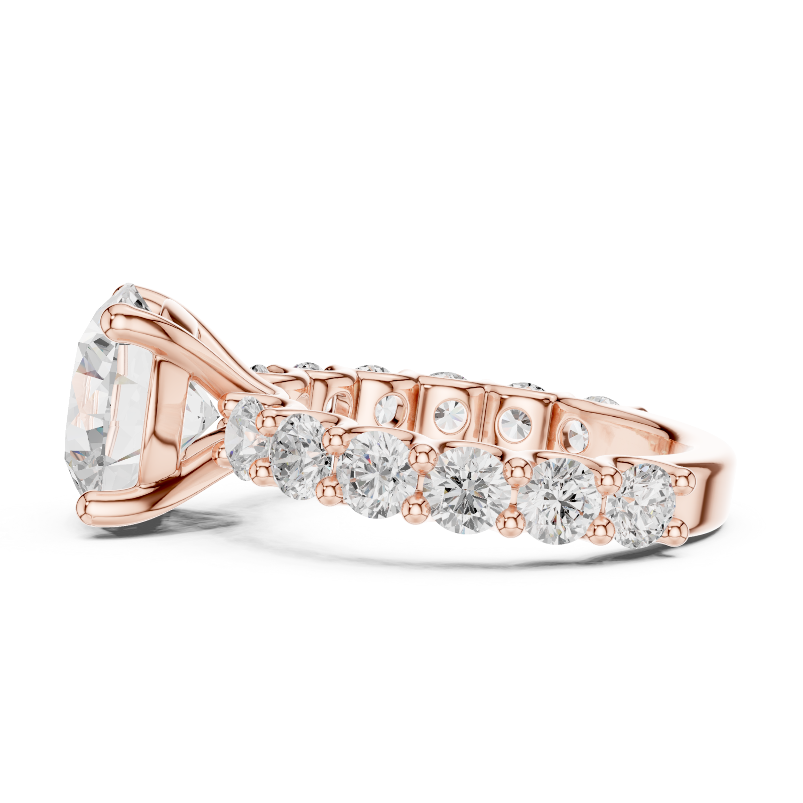  Rose Gold Eternal Petal Embrace Luxe Engagement Ring Side View