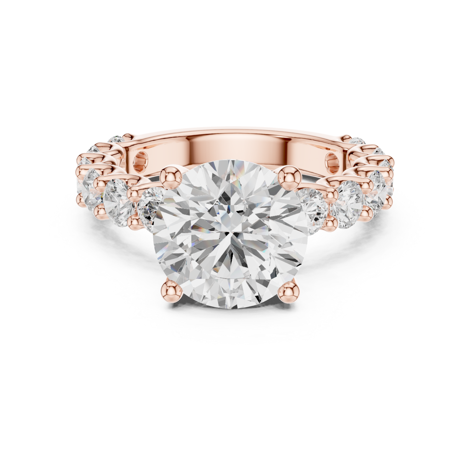  Rose Gold Eternal Petal Embrace Luxe Engagement Ring Front View