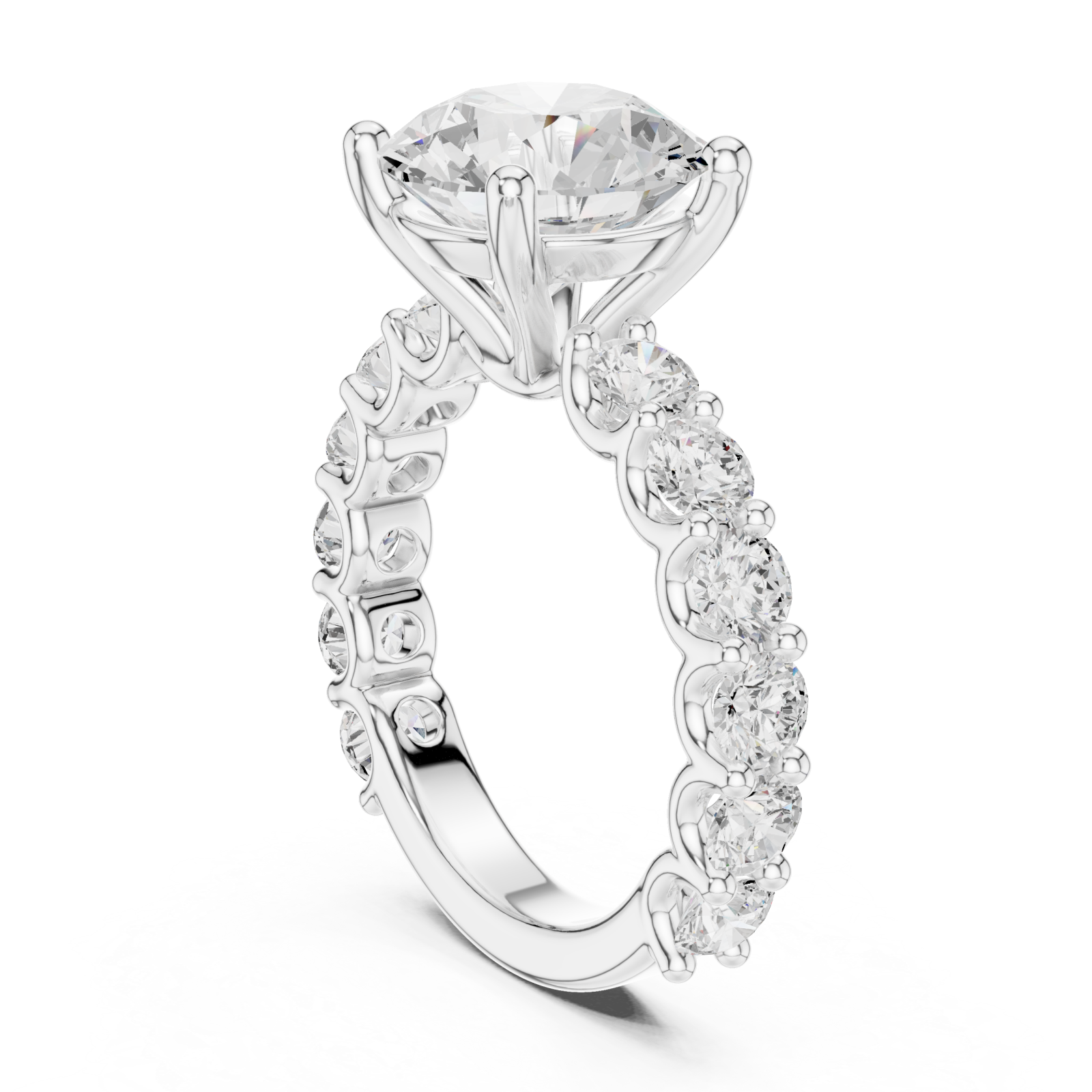  White Gold Eternal Petal Embrace Luxe Engagement Ring Left View
