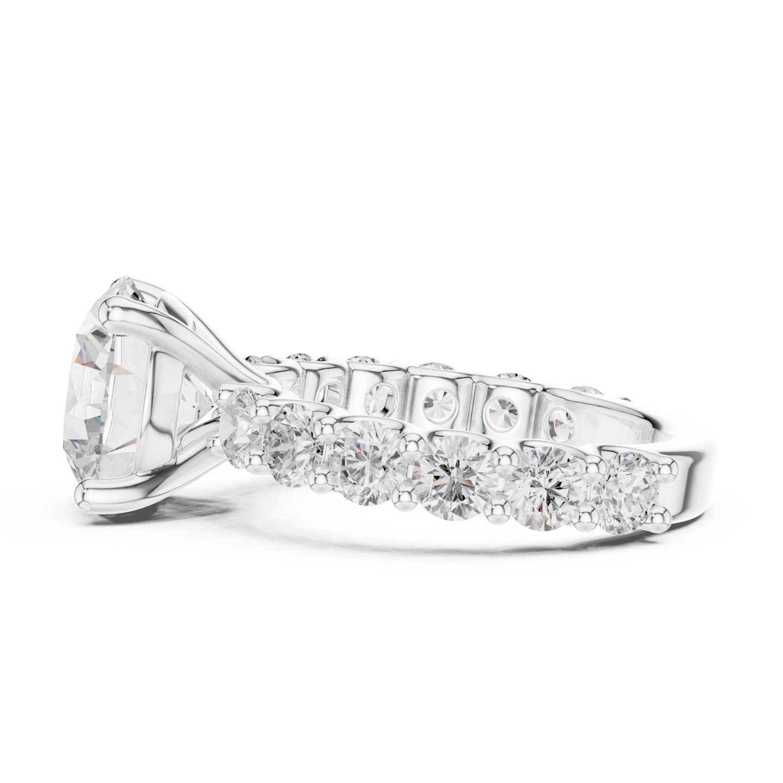  White Gold Eternal Petal Embrace Luxe Engagement Ring Side View