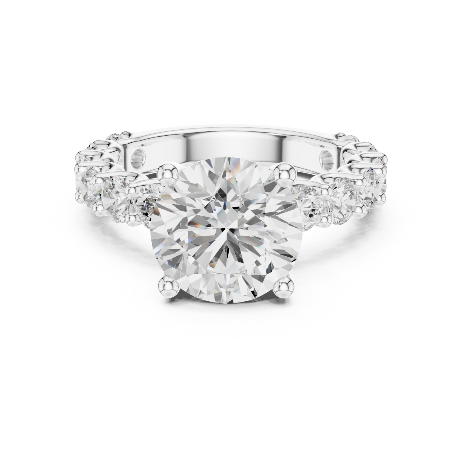  White Gold Eternal Petal Embrace Luxe Engagement Ring Front View