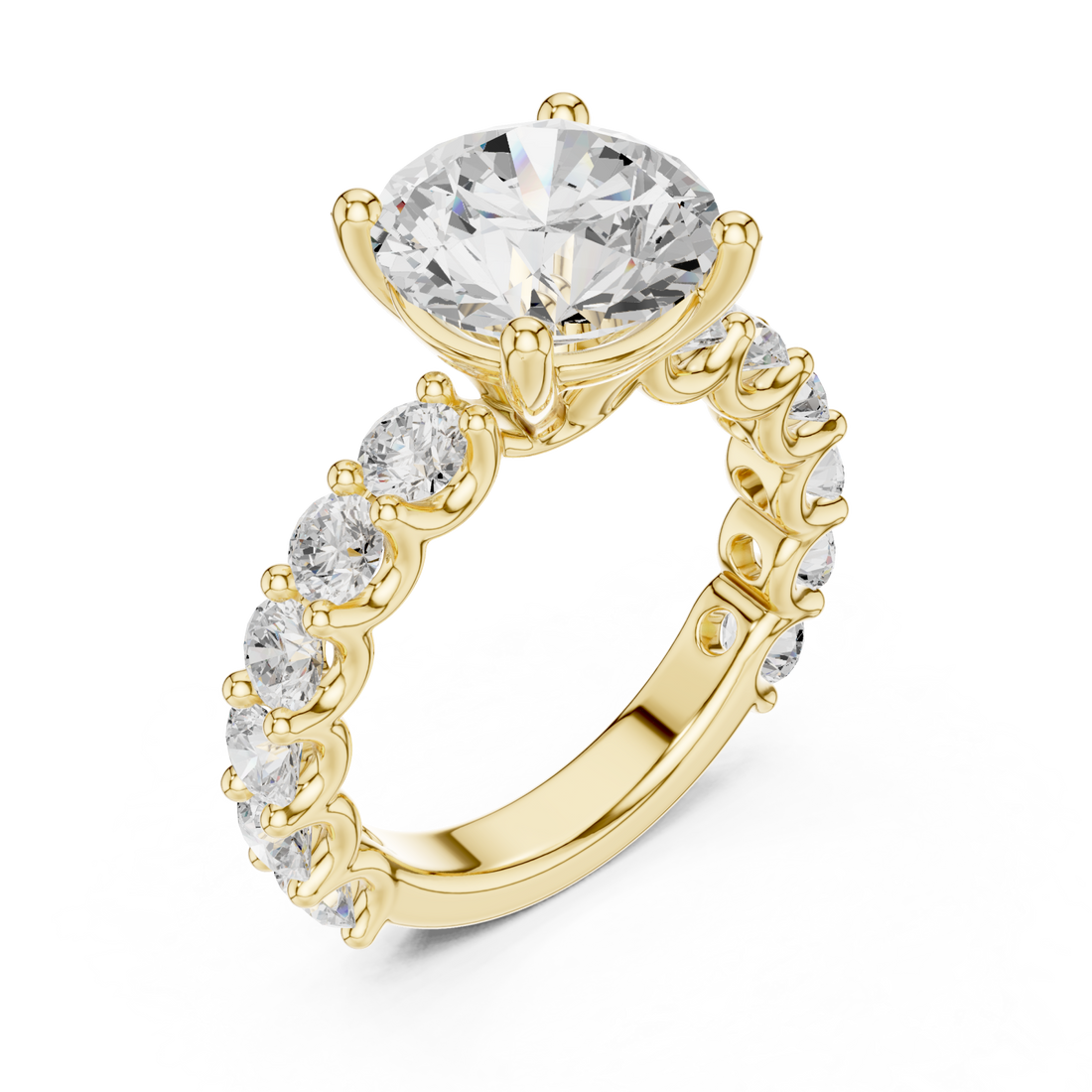 Gold Eternal Petal Embrace Luxe Engagement Ring Right View