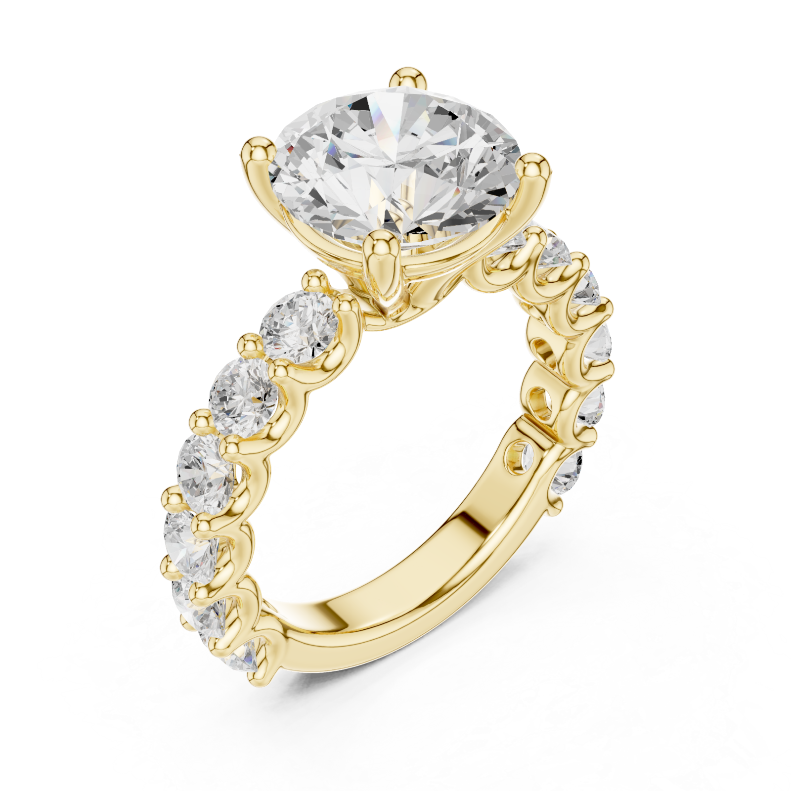 Gold Eternal Petal Embrace Luxe Engagement Ring Right View