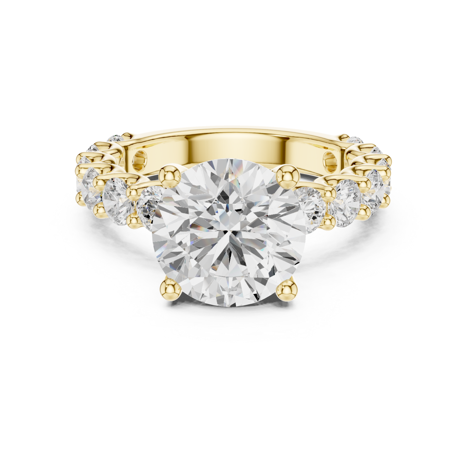  Gold Eternal Petal Embrace Luxe Engagement Ring Front View