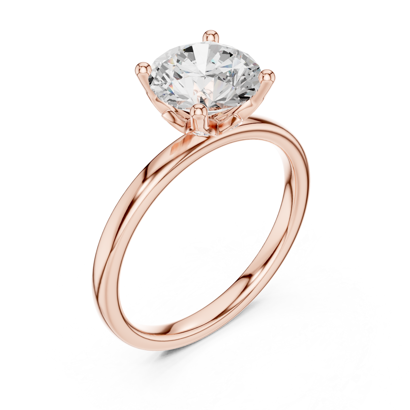  Rose Gold Celestial Embrace Halo Solitaire Band Right View