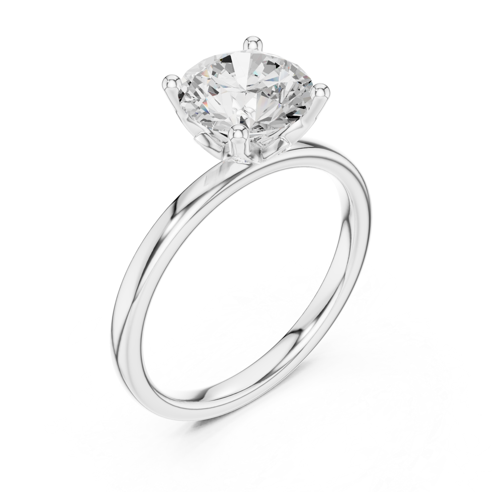  White Gold Celestial Embrace Halo Solitaire Band Right View