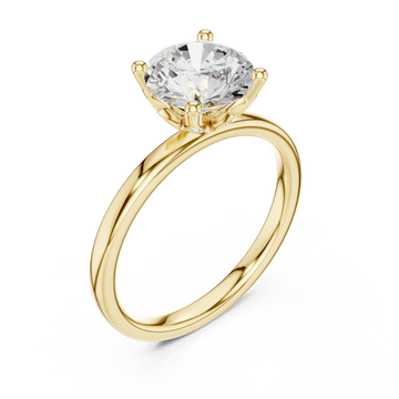 Gold Celestial Embrace Halo Solitaire Band Right View