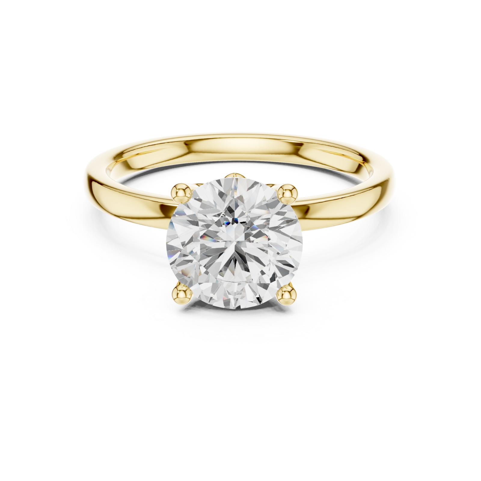  Gold Celestial Embrace Halo Solitaire Band Front View