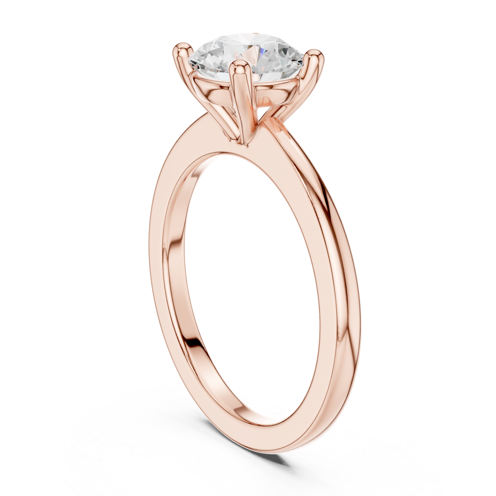  Rose Gold Celestial Luster Solitaire Ring Left View