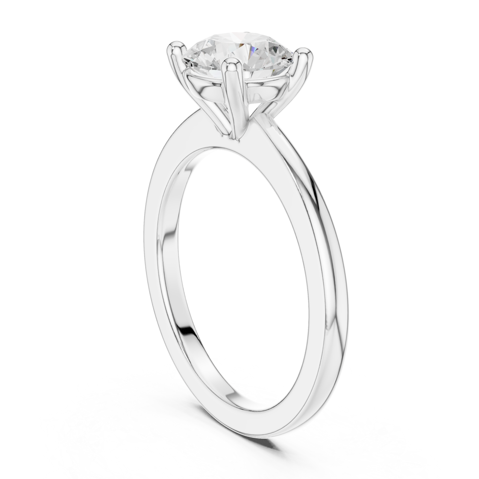  White Gold Celestial Luster Solitaire Ring Left View