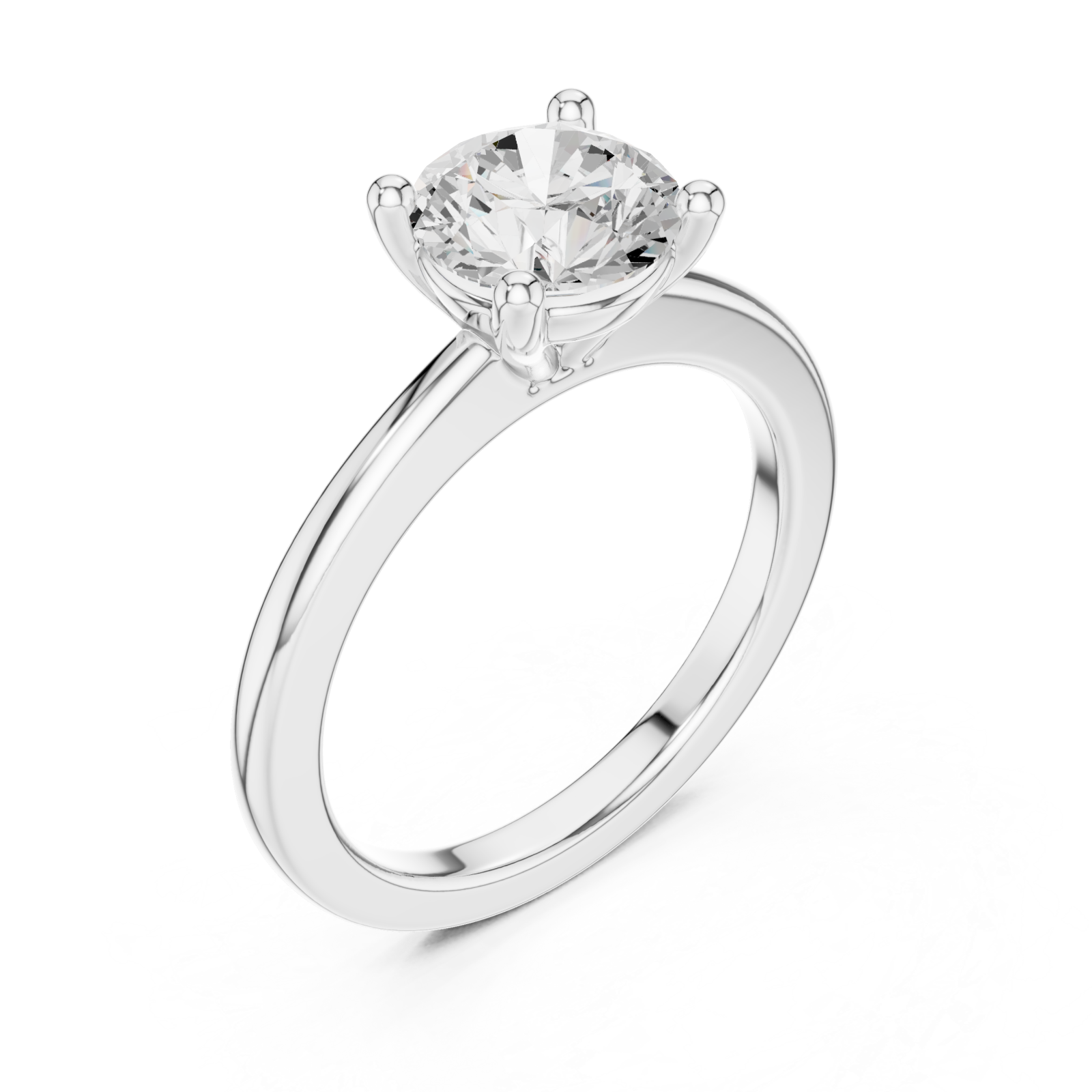  White Gold Celestial Luster Solitaire Ring Right View