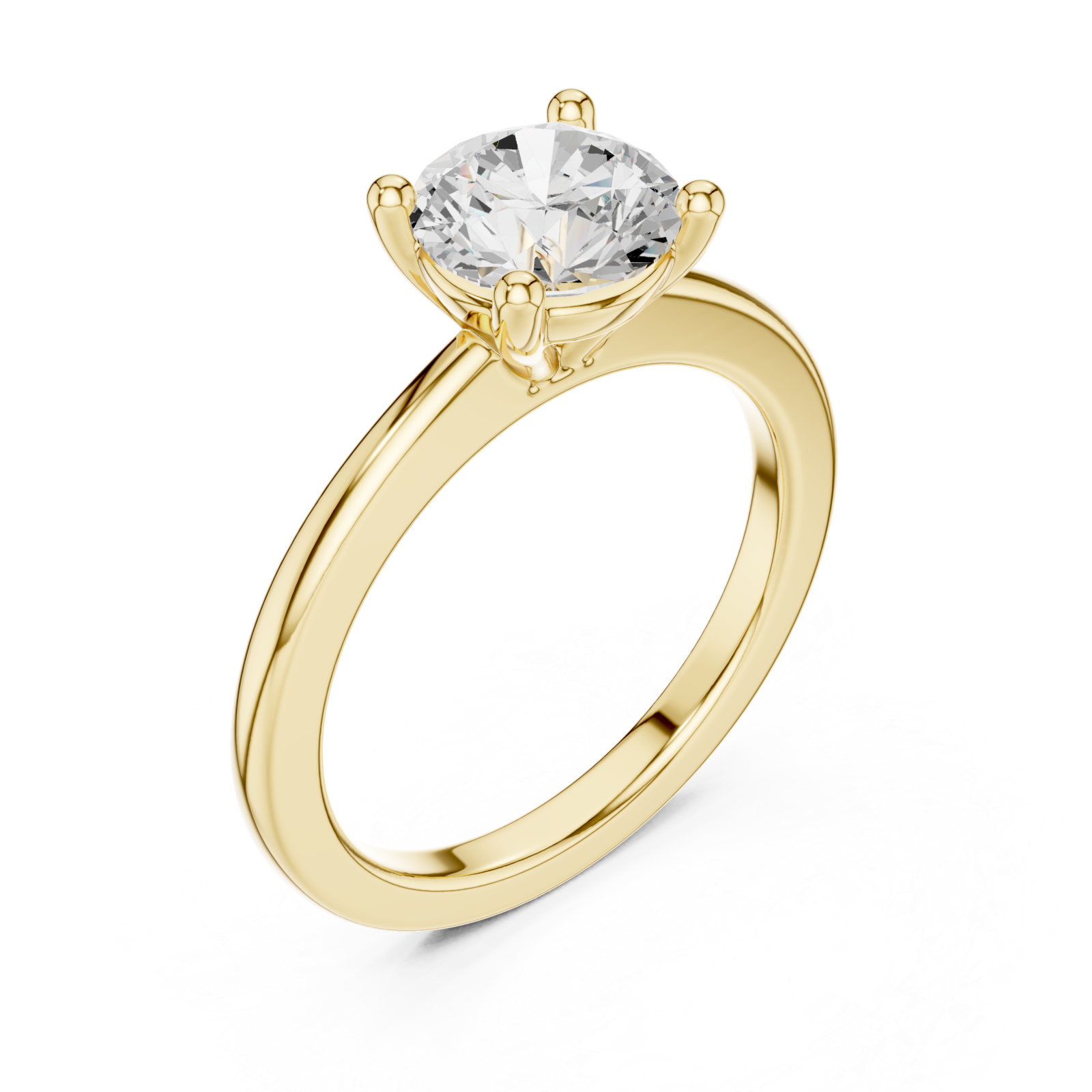 Gold Celestial Luster Solitaire Ring Right View