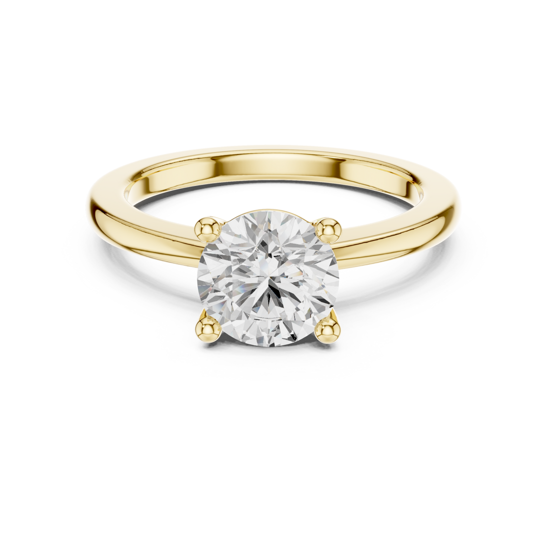 Gold Celestial Luster Solitaire Ring Right View
