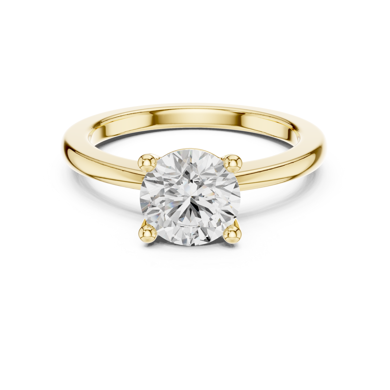  Gold Celestial Luster Solitaire Ring Front View