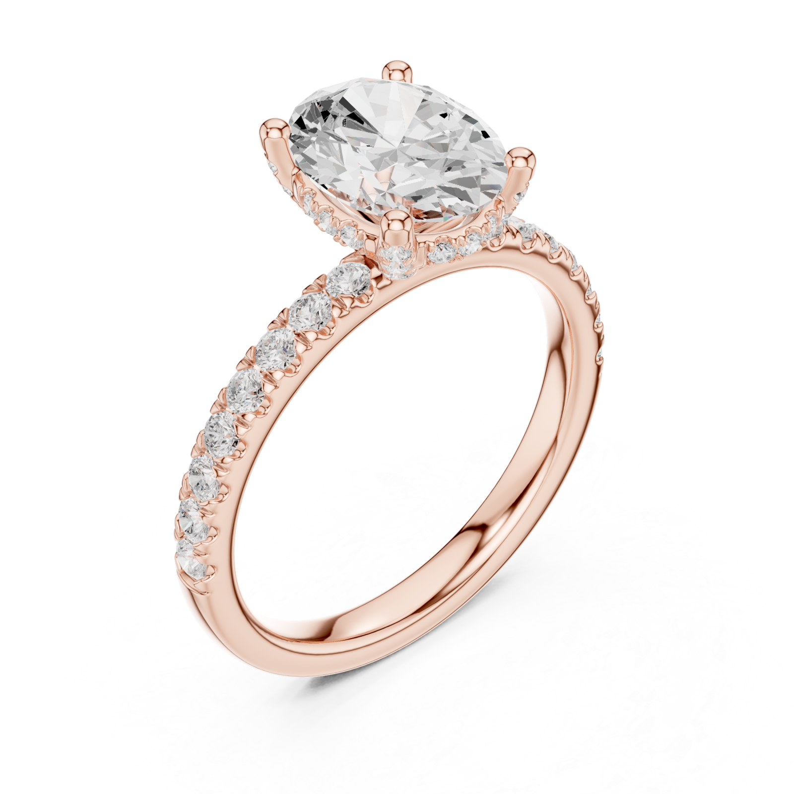  Rose Gold Eclipse Embrace Solitaire Ring Right View