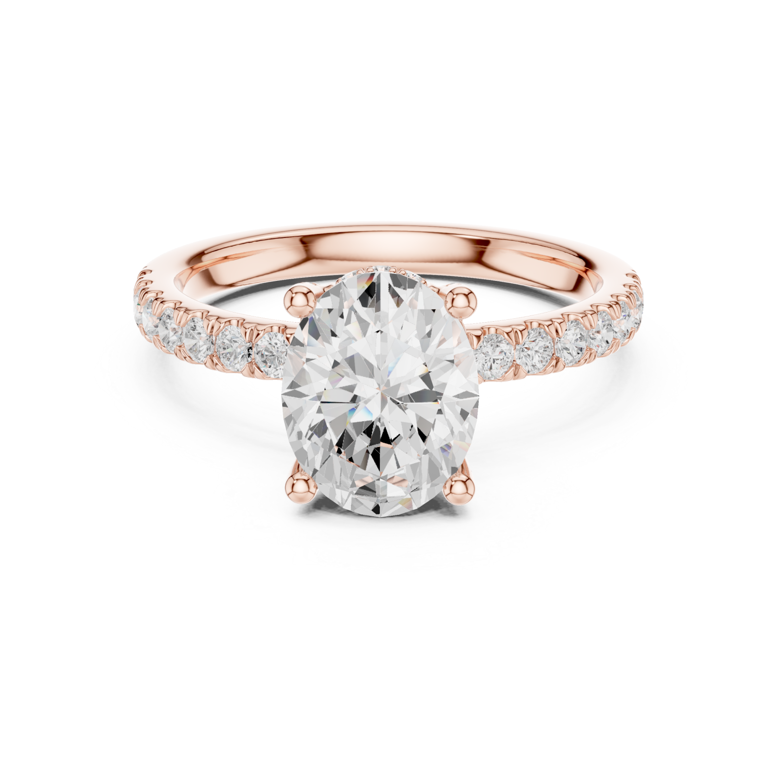  Rose Gold Eclipse Embrace Solitaire Ring Front View