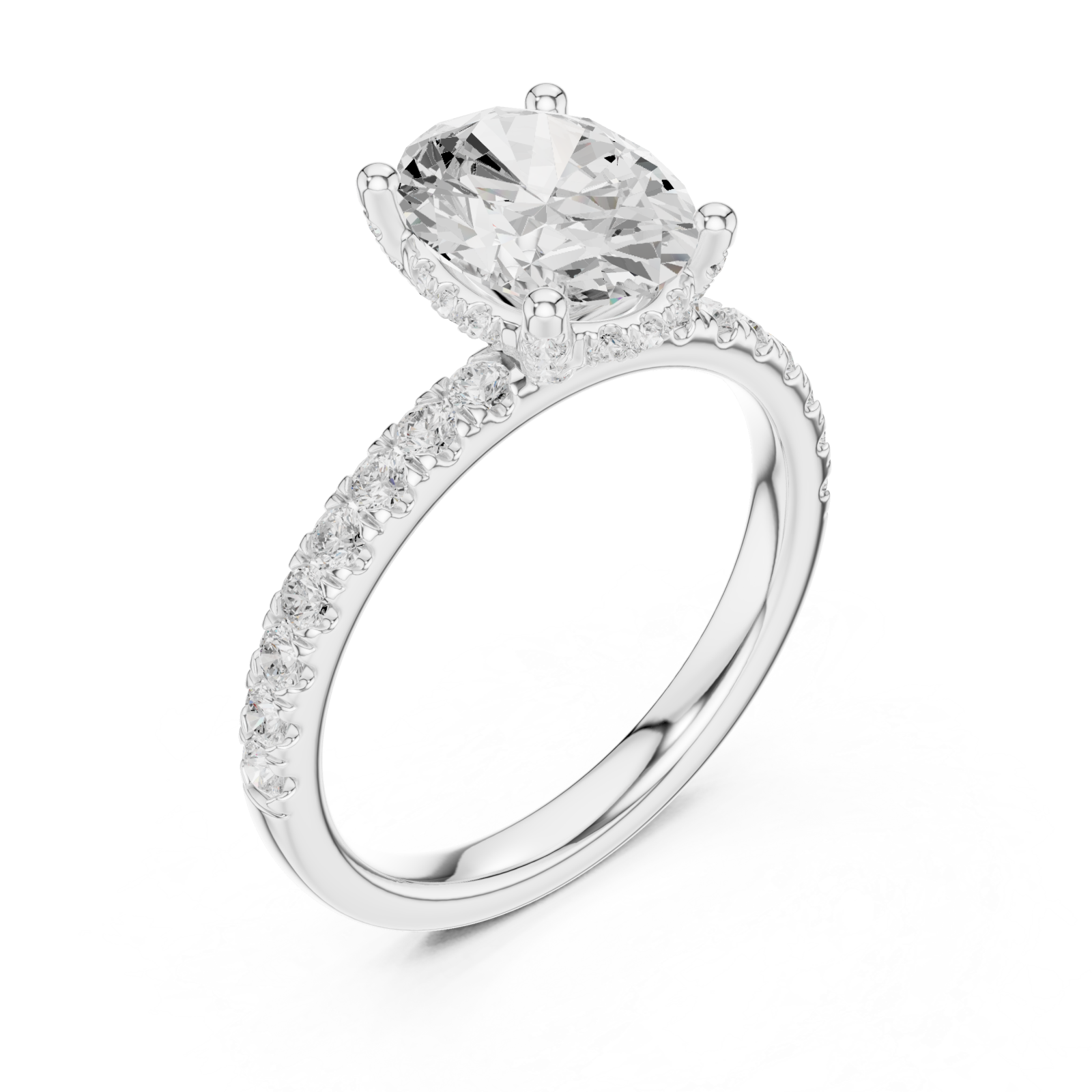  White Gold Eclipse Embrace Solitaire Ring Right View