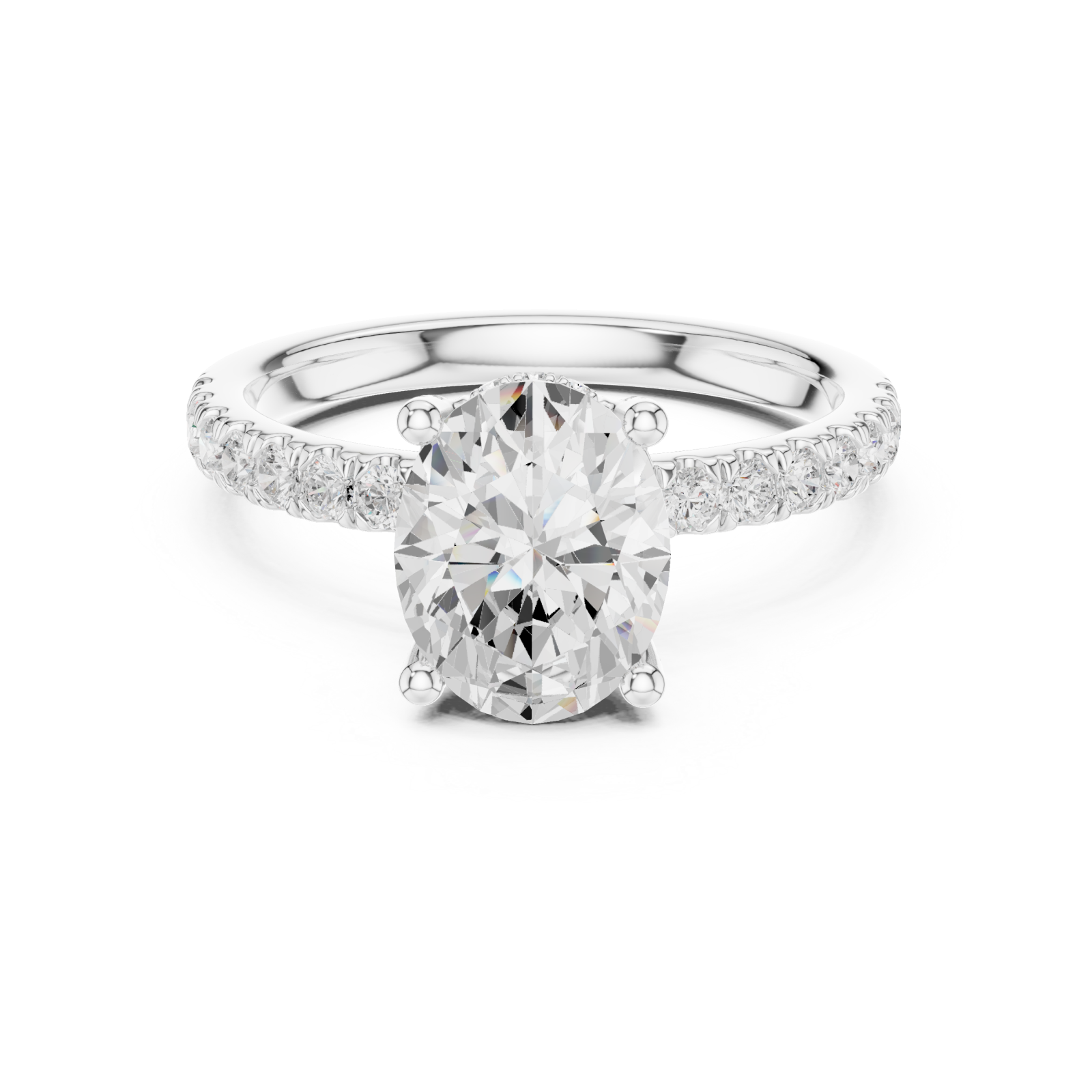  White Gold Eclipse Embrace Solitaire Ring Front View