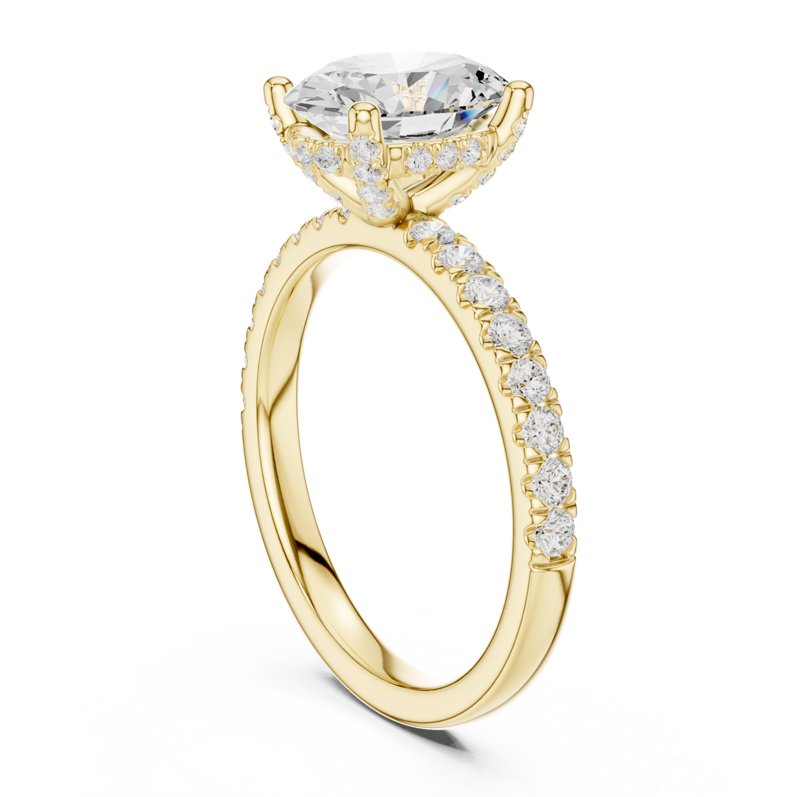  Gold Eclipse Embrace Solitaire Ring Left View