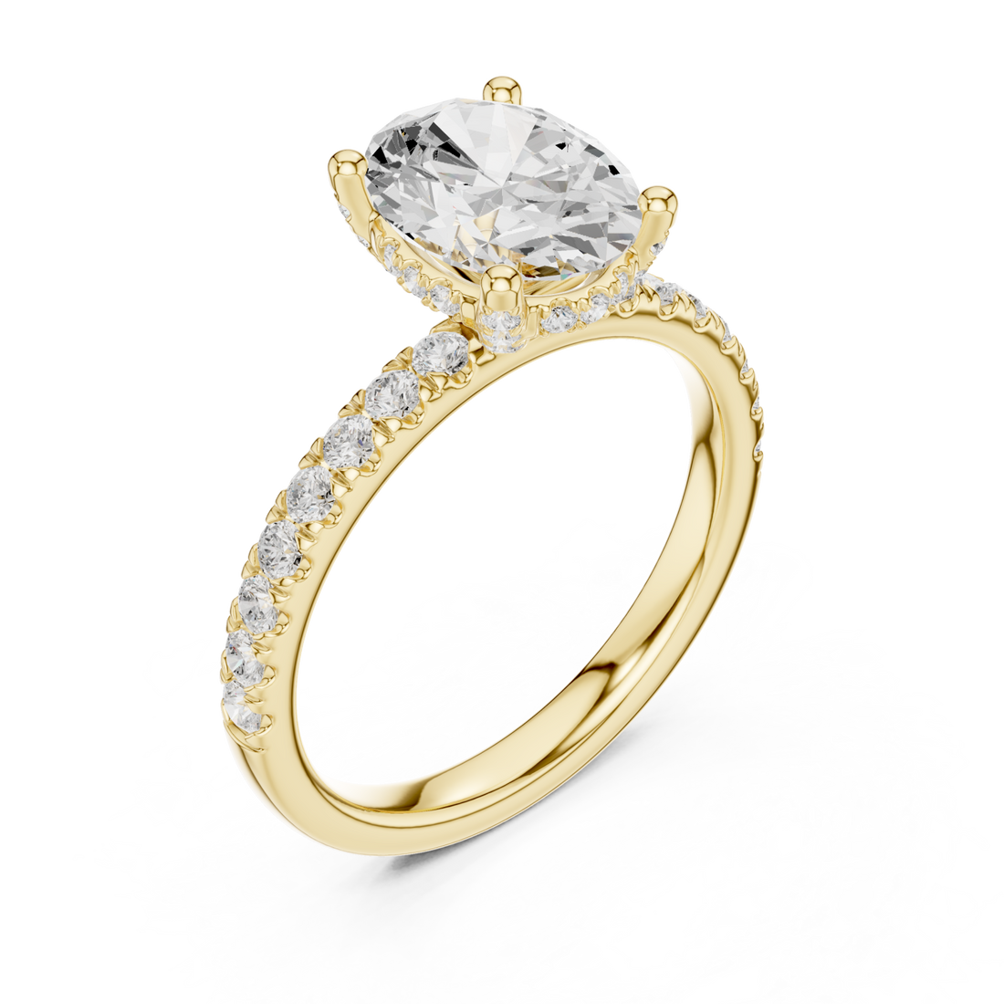 Gold Eclipse Embrace Solitaire Ring Right View