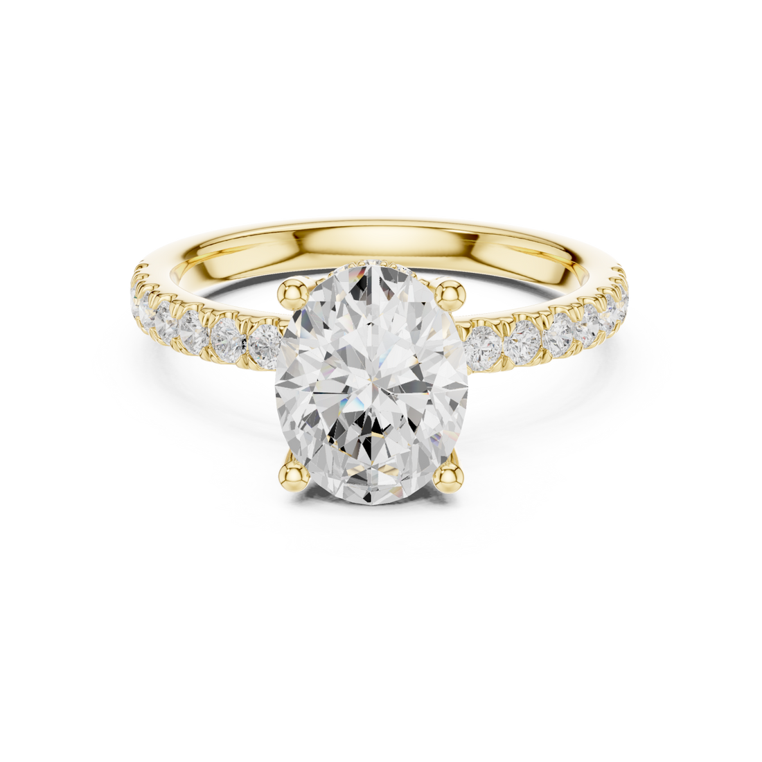 Gold Eclipse Embrace Solitaire Ring Right View