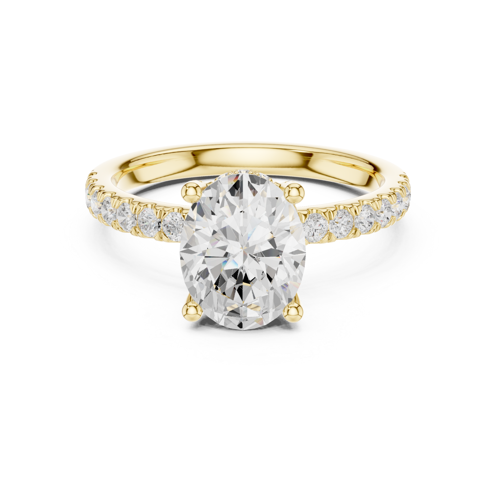  Gold Eclipse Embrace Solitaire Ring Front View