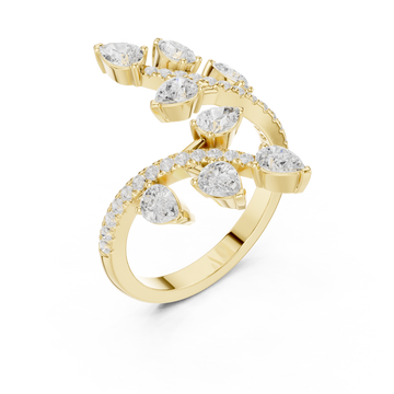 Gold Whispering Petal Embrace Ring Right View