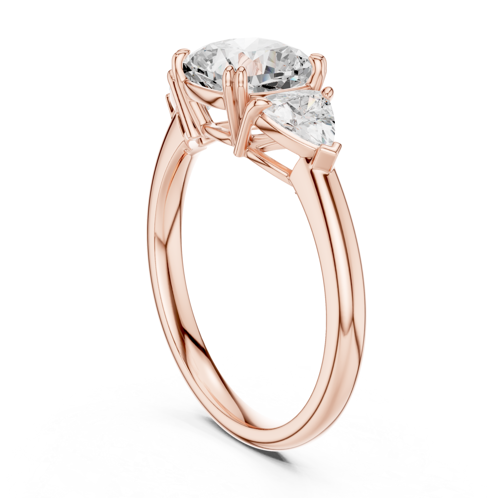  Rose Gold Radiant Arc Signature Band Ring Left View
