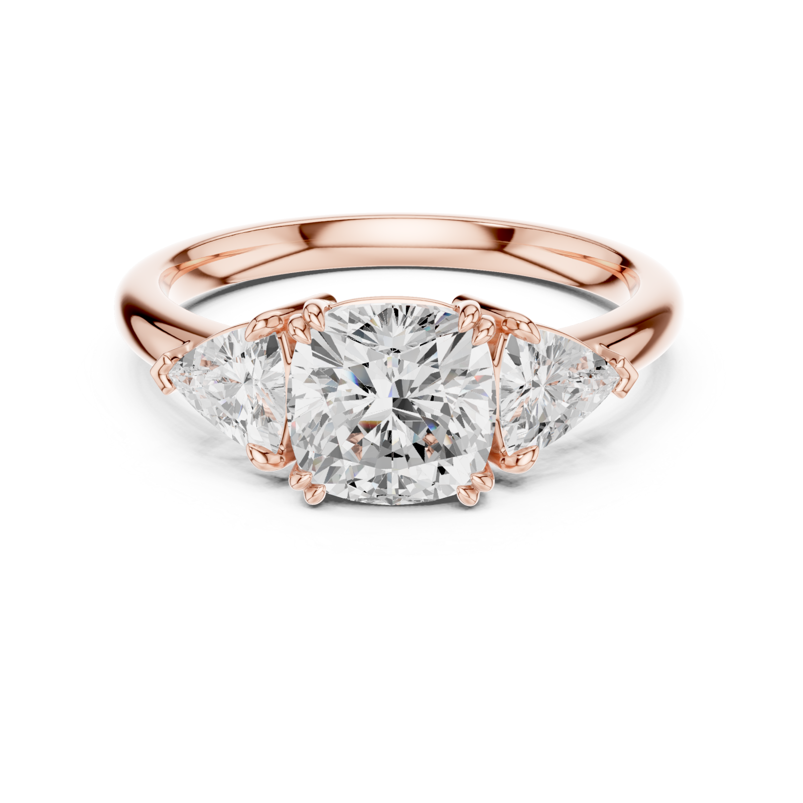  Rose Gold Radiant Arc Signature Band Ring Front View