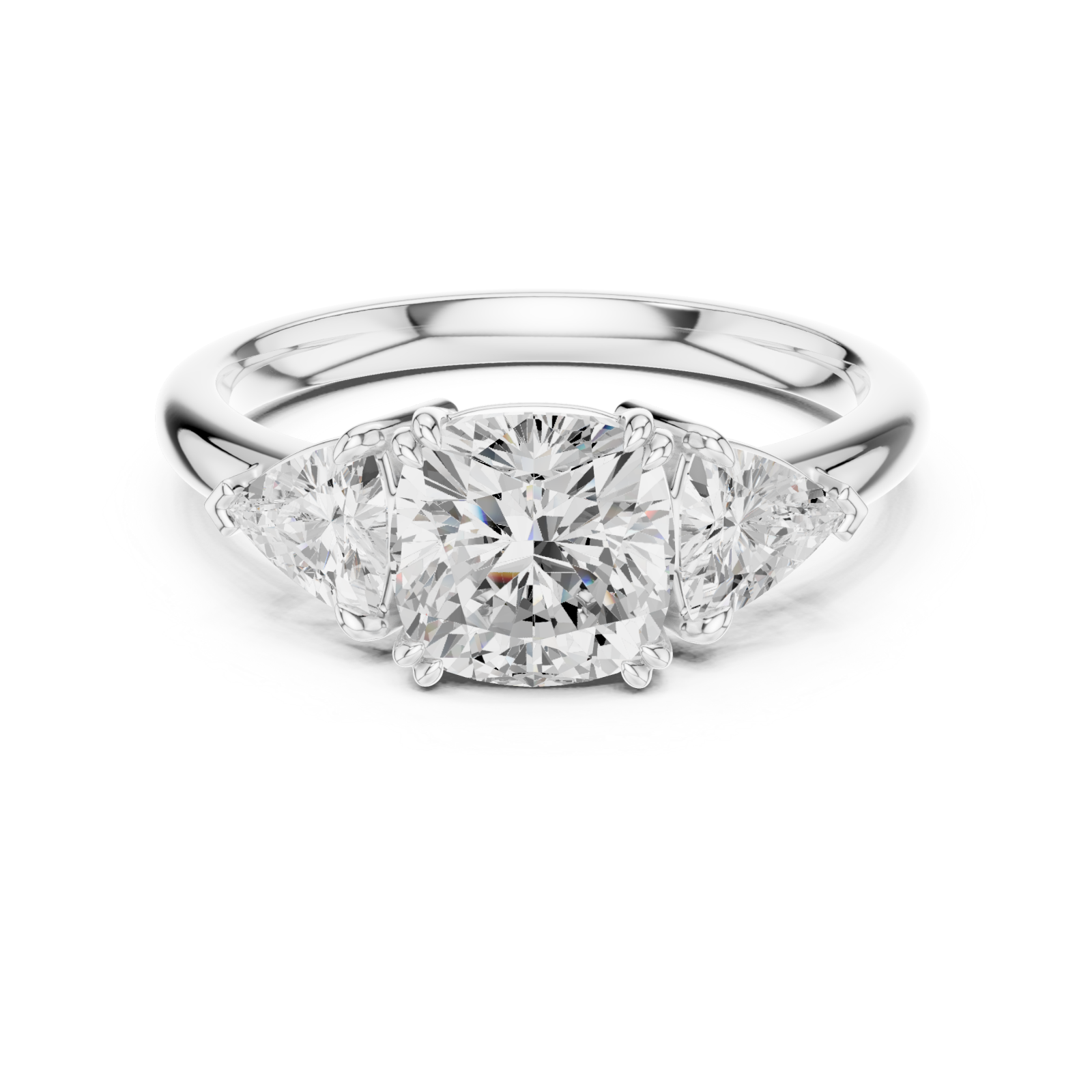  White Gold Radiant Arc Signature Band Ring Front View