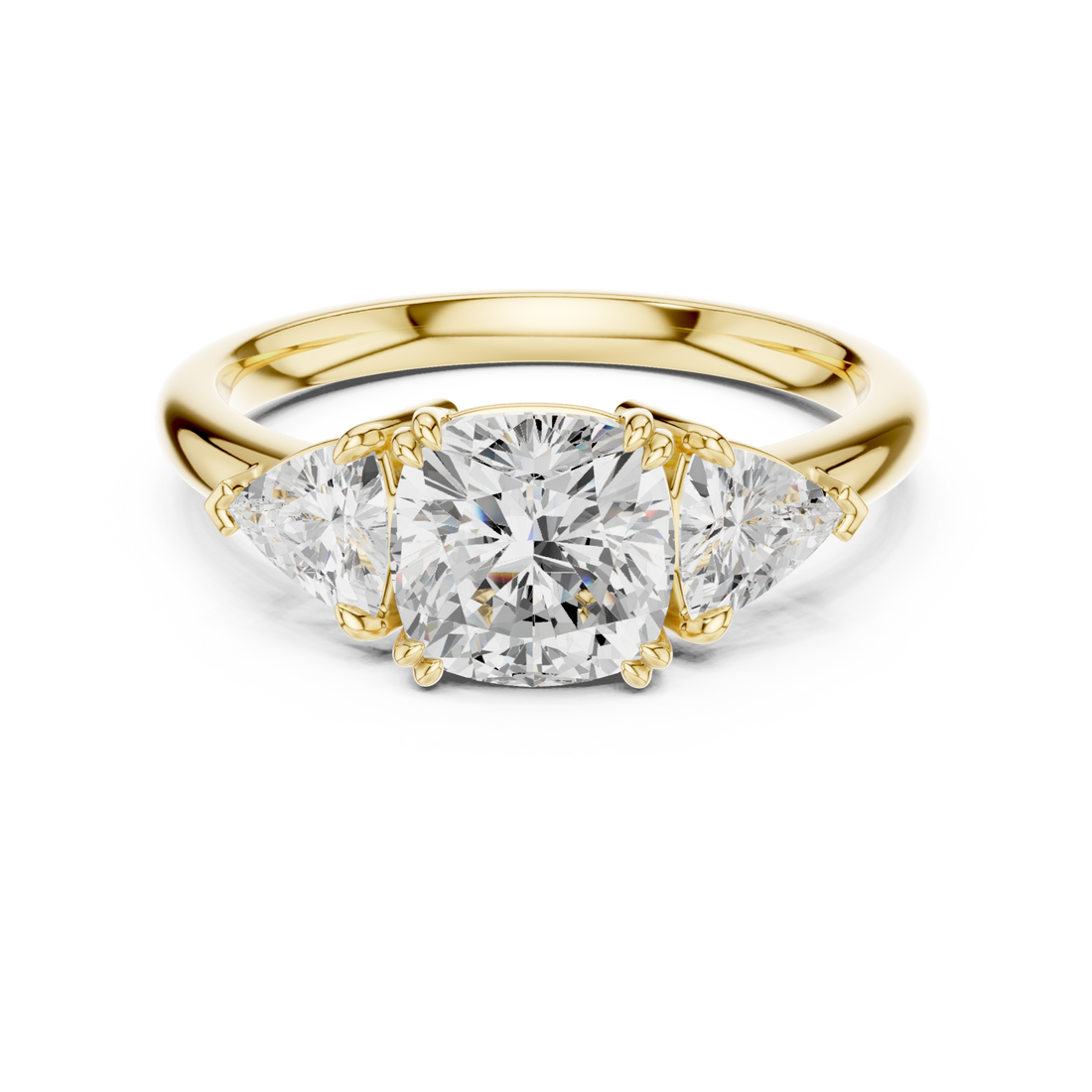 Gold Radiant Arc Signature Band Ring Right View