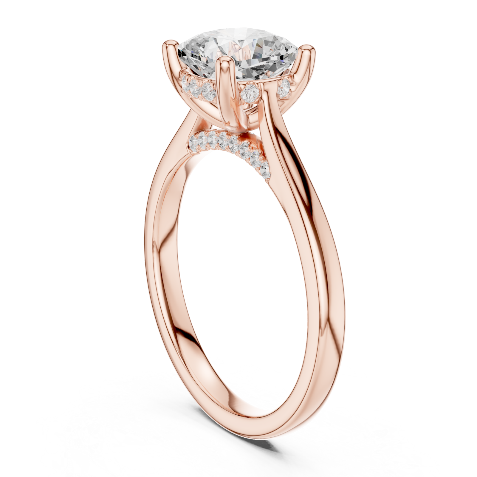  Rose Gold Luminous Grace Classic Ring Left View