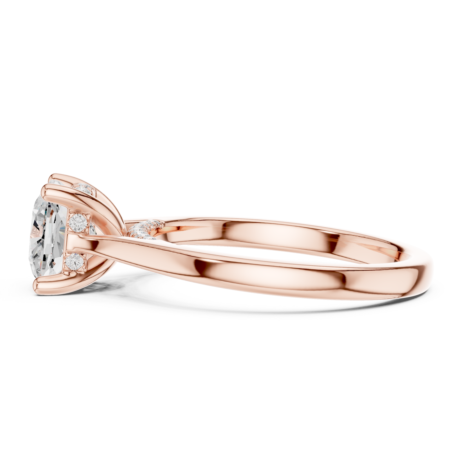  Rose Gold Luminous Grace Classic Ring Side View