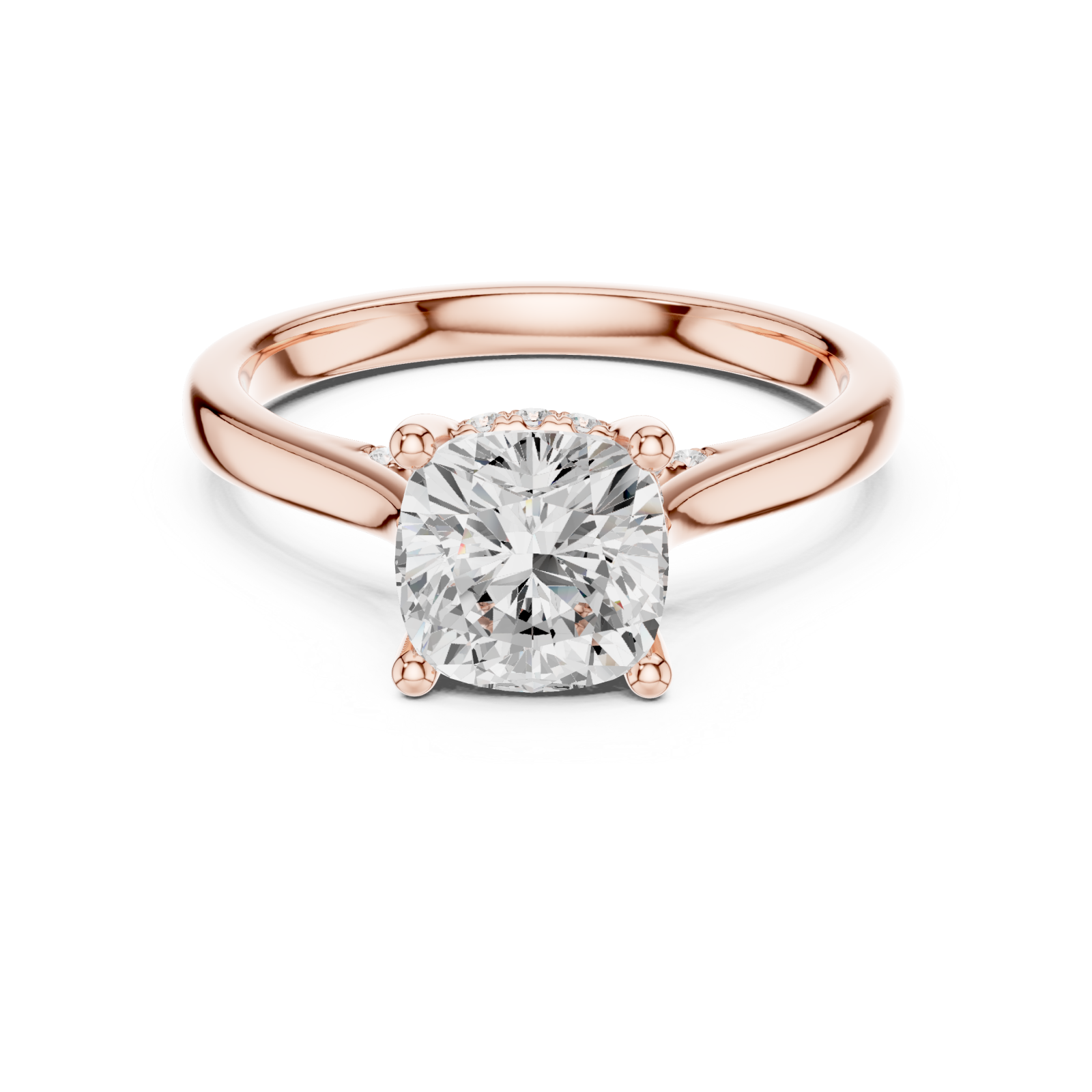  Rose Gold Luminous Grace Classic Ring Front View