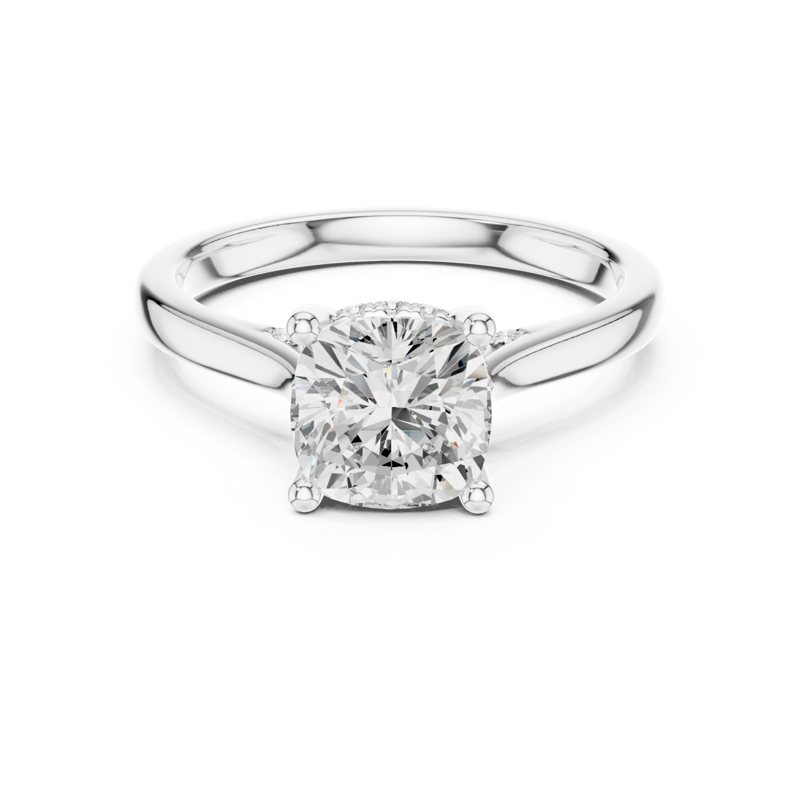  White Gold Luminous Grace Classic Ring Front View