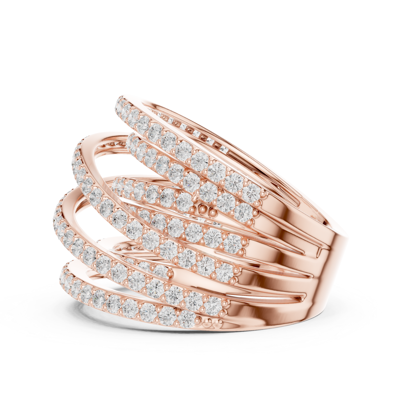  Rose Gold Celestial Arc Glamour Ring Side View