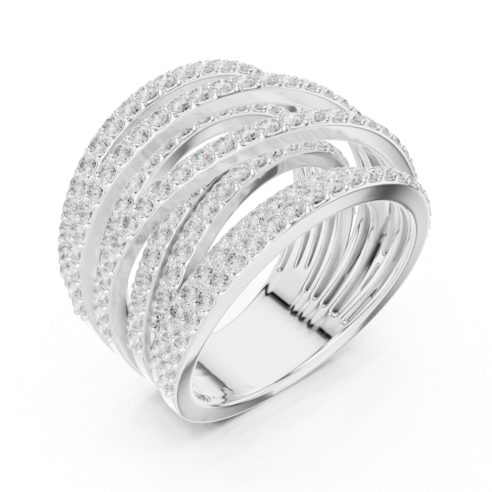  White Gold Celestial Arc Glamour Ring Right View