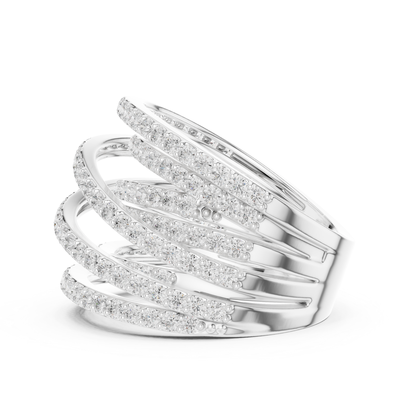  White Gold Celestial Arc Glamour Ring Side View