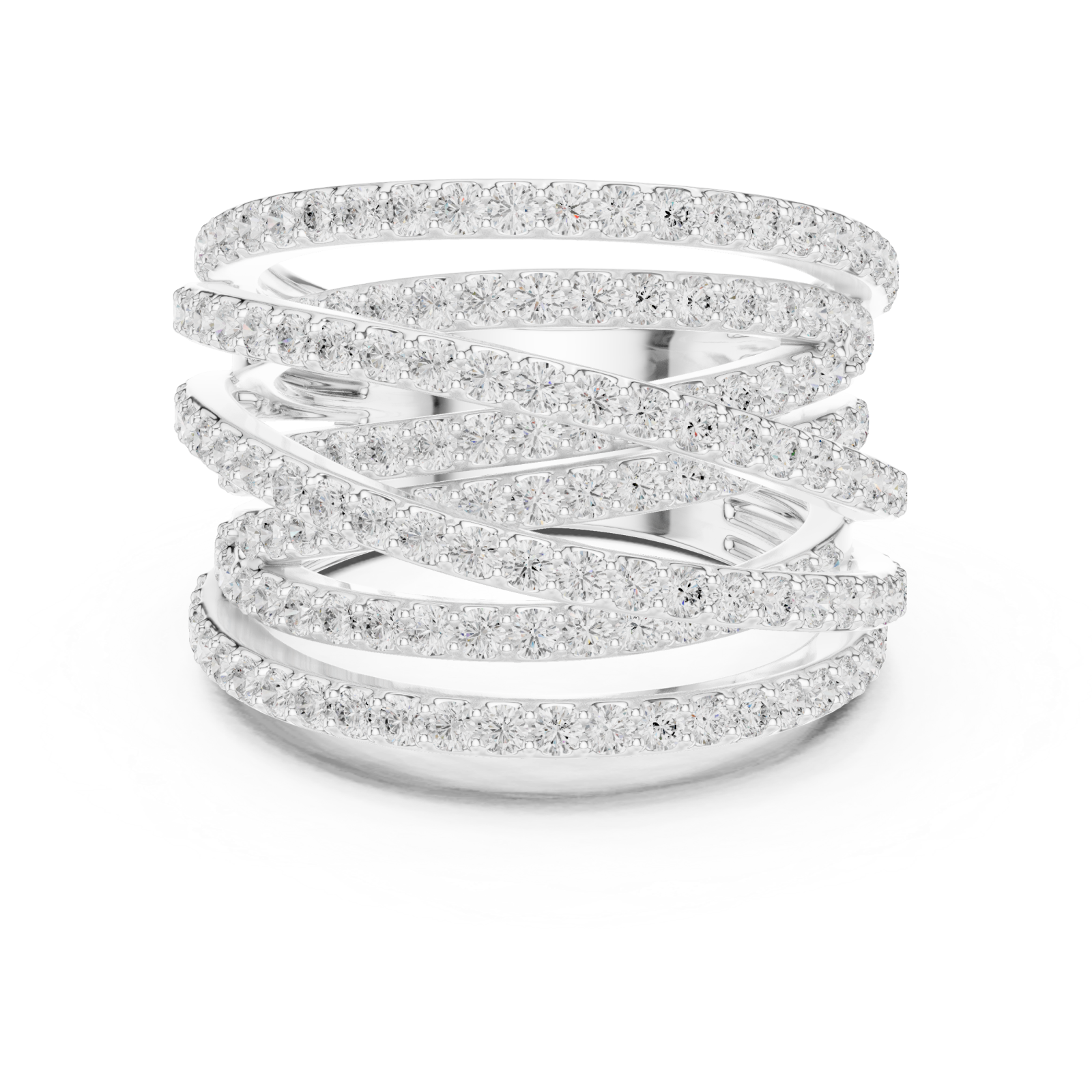  White Gold Celestial Arc Glamour Ring Front View