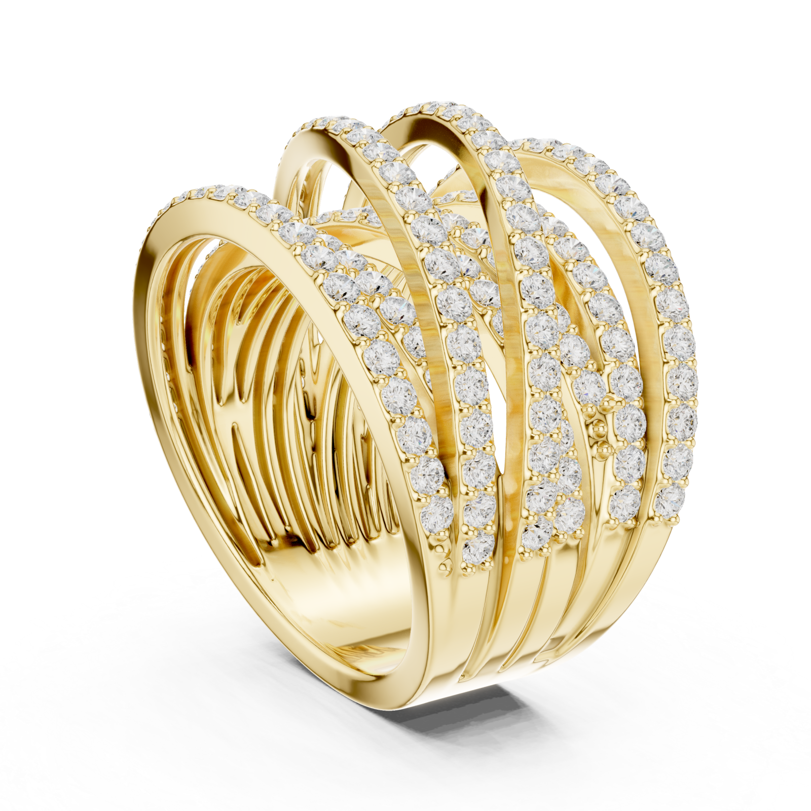  Gold Celestial Arc Glamour Ring Left View