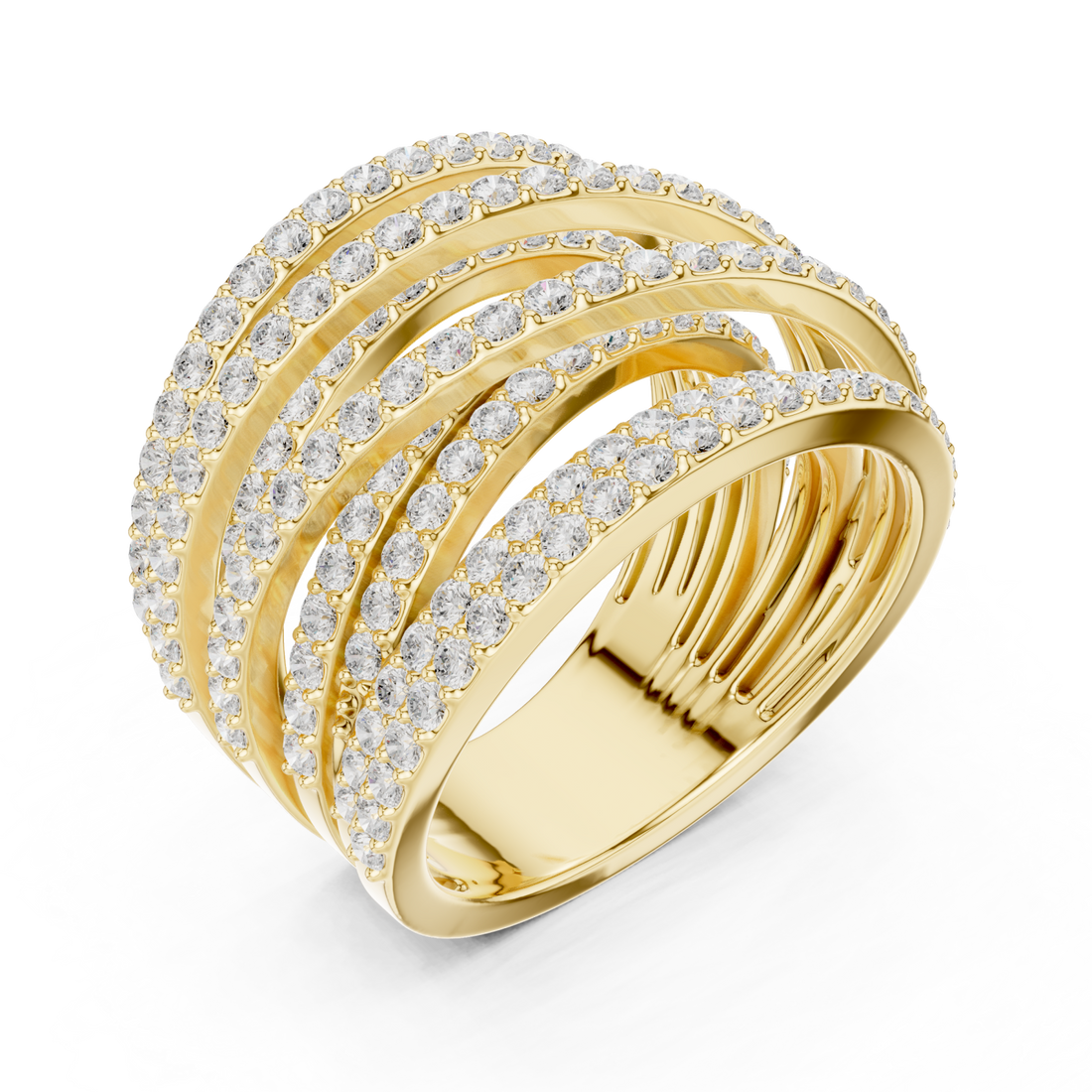 Gold Celestial Arc Glamour Ring Right View