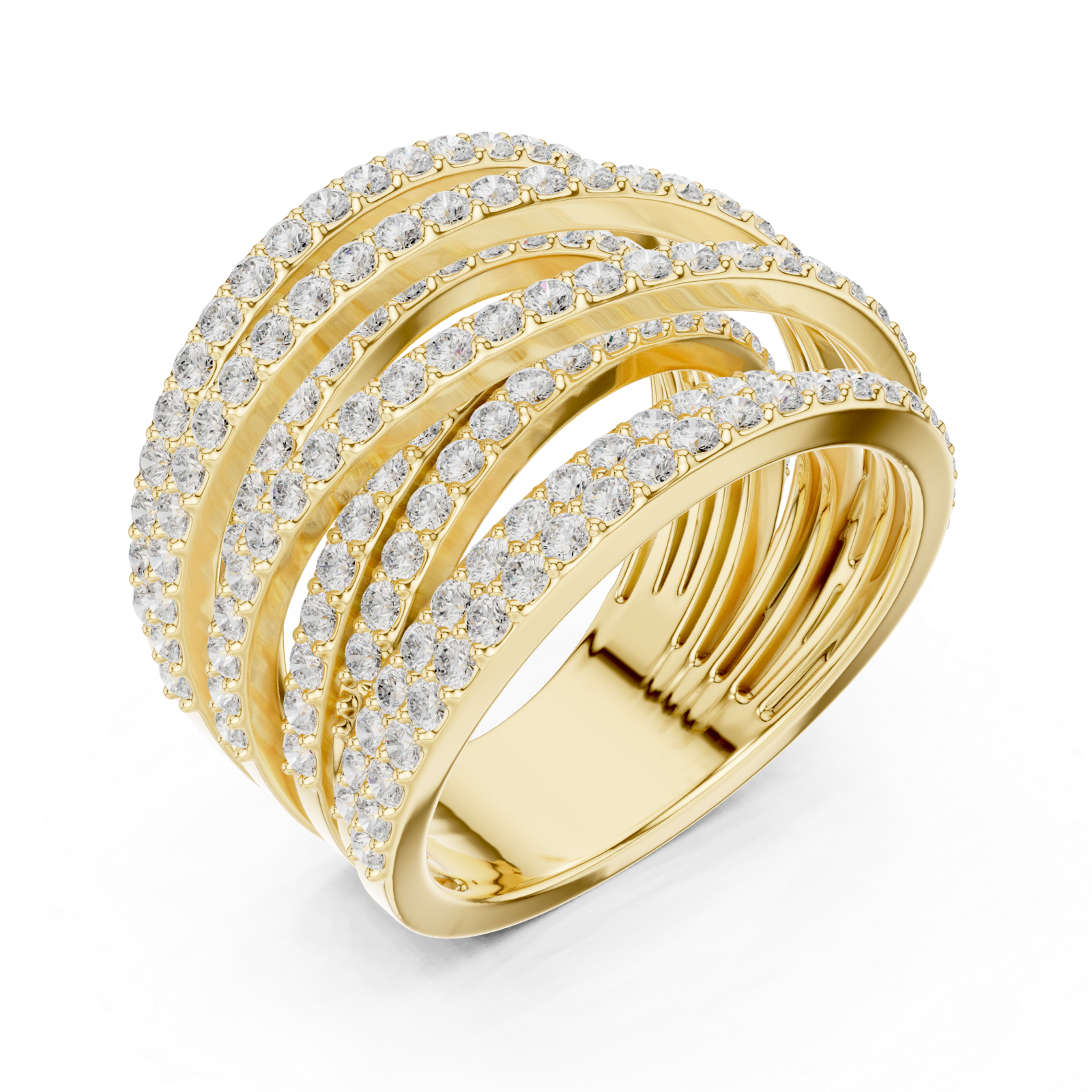 Gold Celestial Arc Glamour Ring Right View