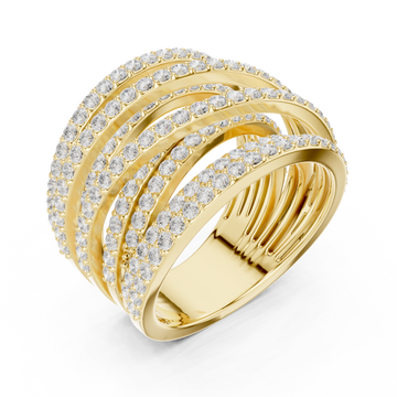 Gold Celestial Arc Glamour Ring Right View