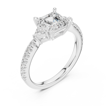  White Gold Cascade Embrace Solitaire Ring Right View