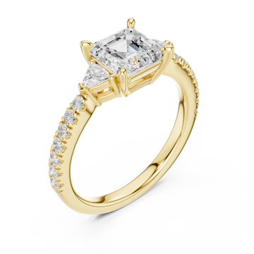 Gold Cascade Embrace Solitaire Ring Right View